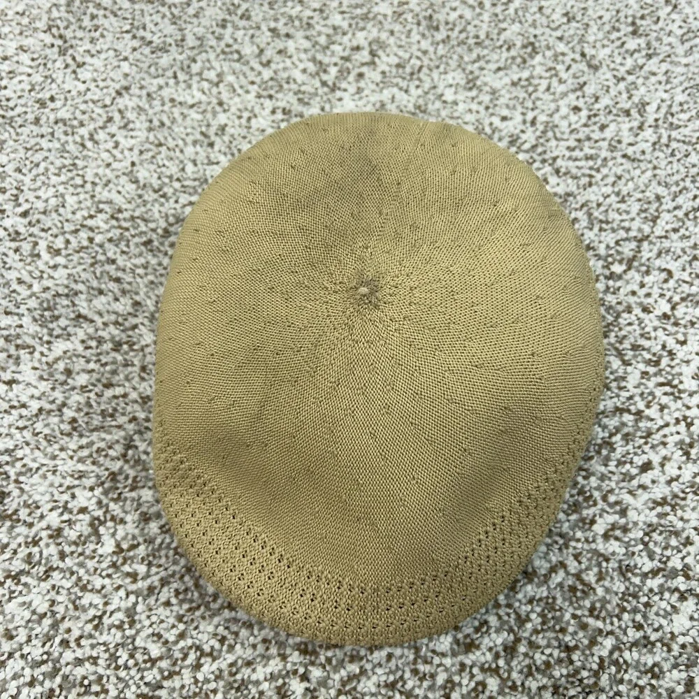 Vintage‎ KANGOL Hat Flat Cap Flex Mens Khaki Ventair 504 Tropical England 90s